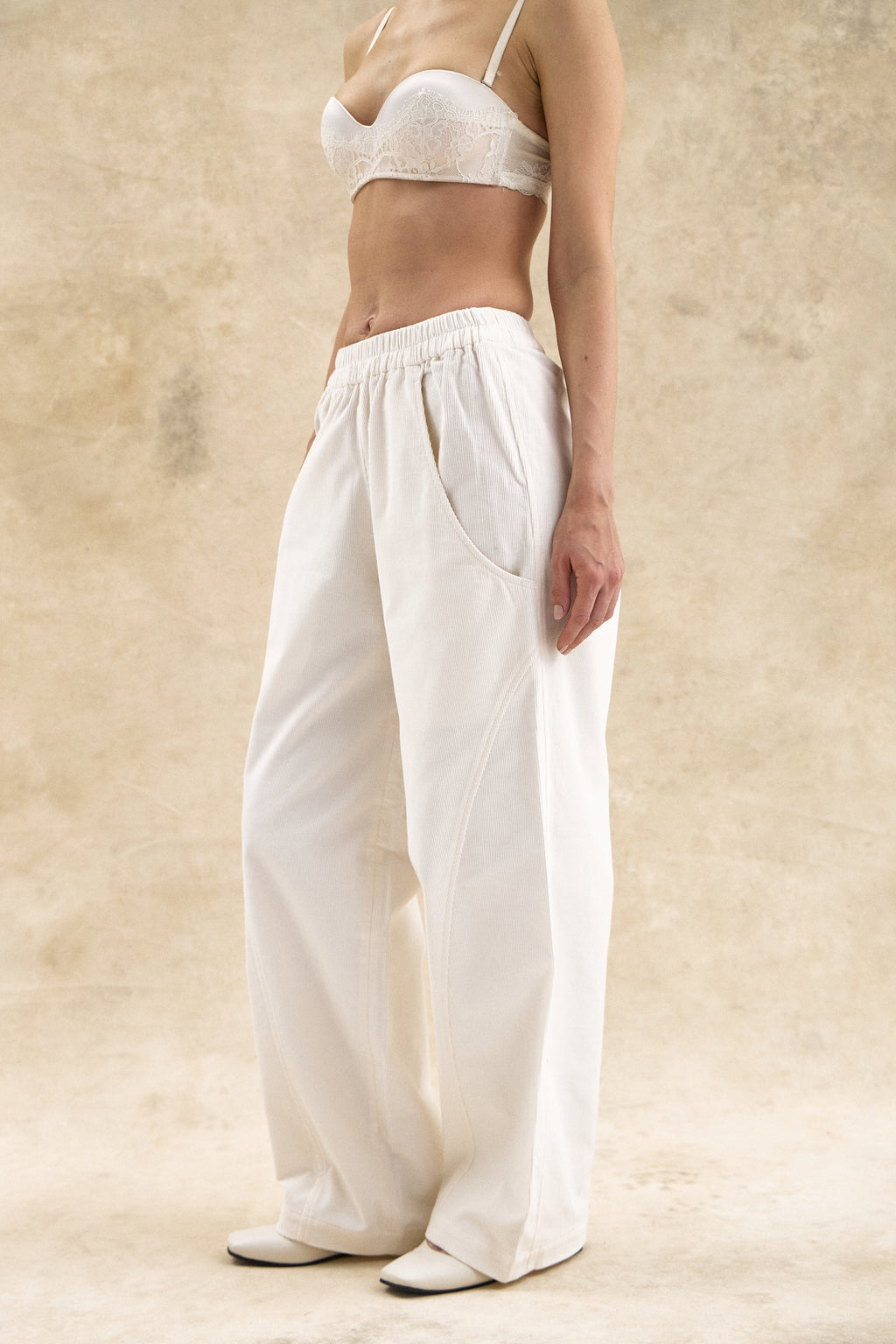 Cream Corduroy Trousers