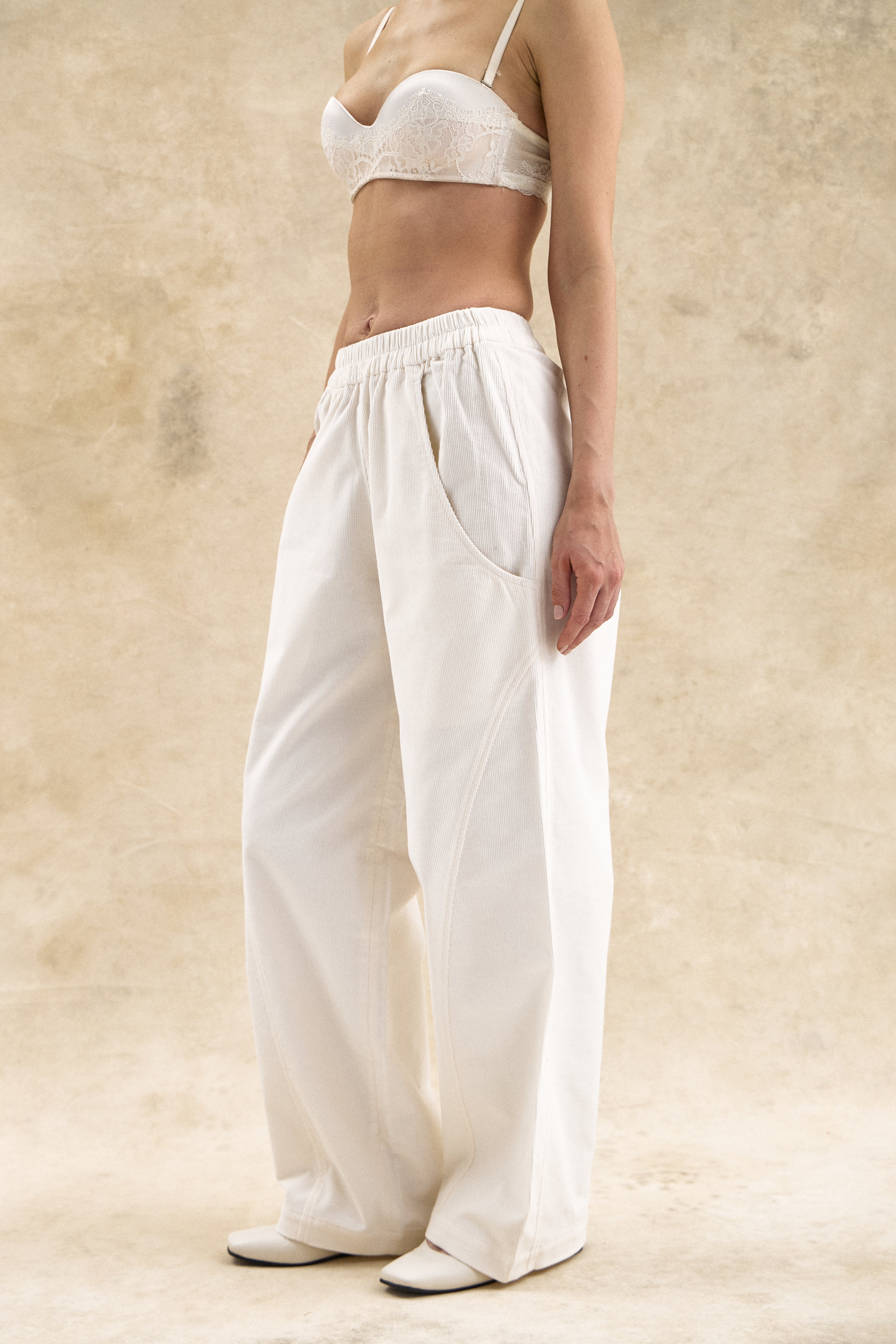 Cream Corduroy Trousers
