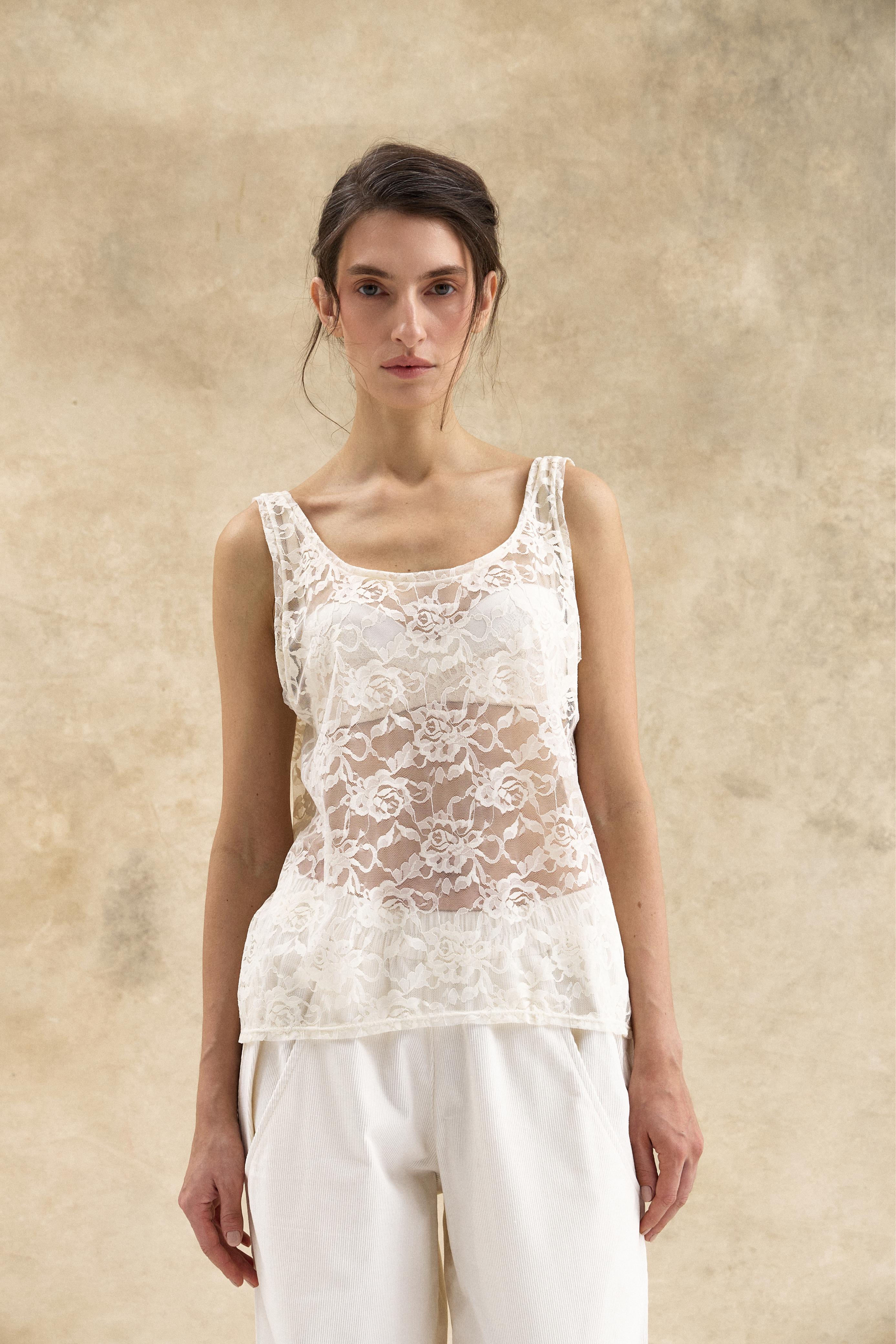 Cream Guipure Lace Top