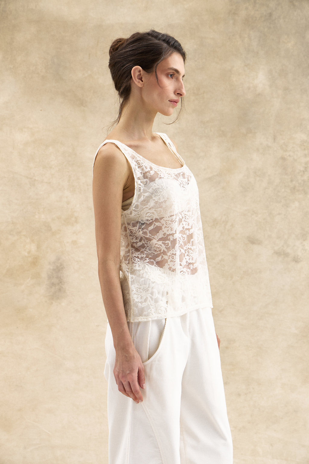 Cream Guipure Lace Top