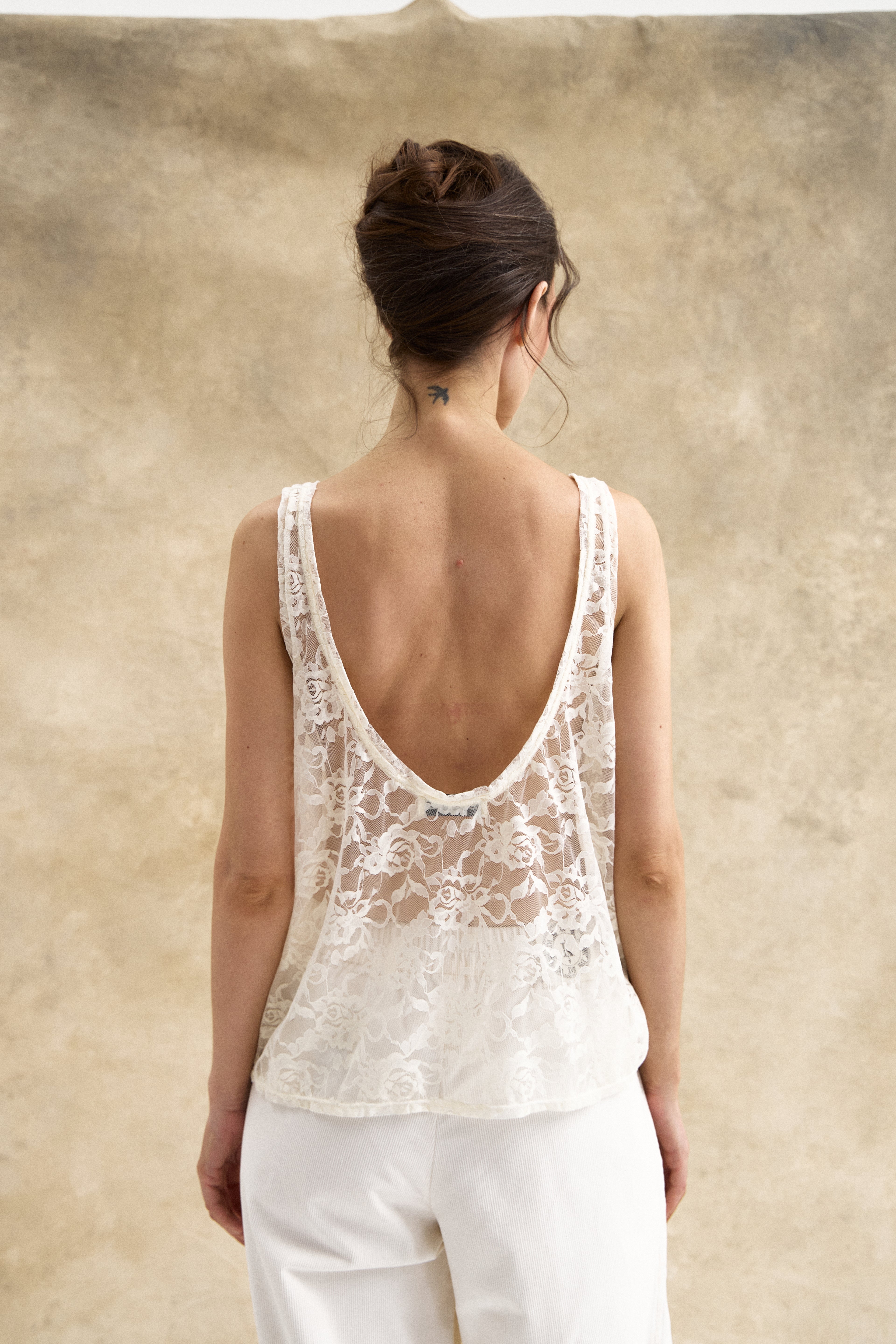 Cream Guipure Lace Top