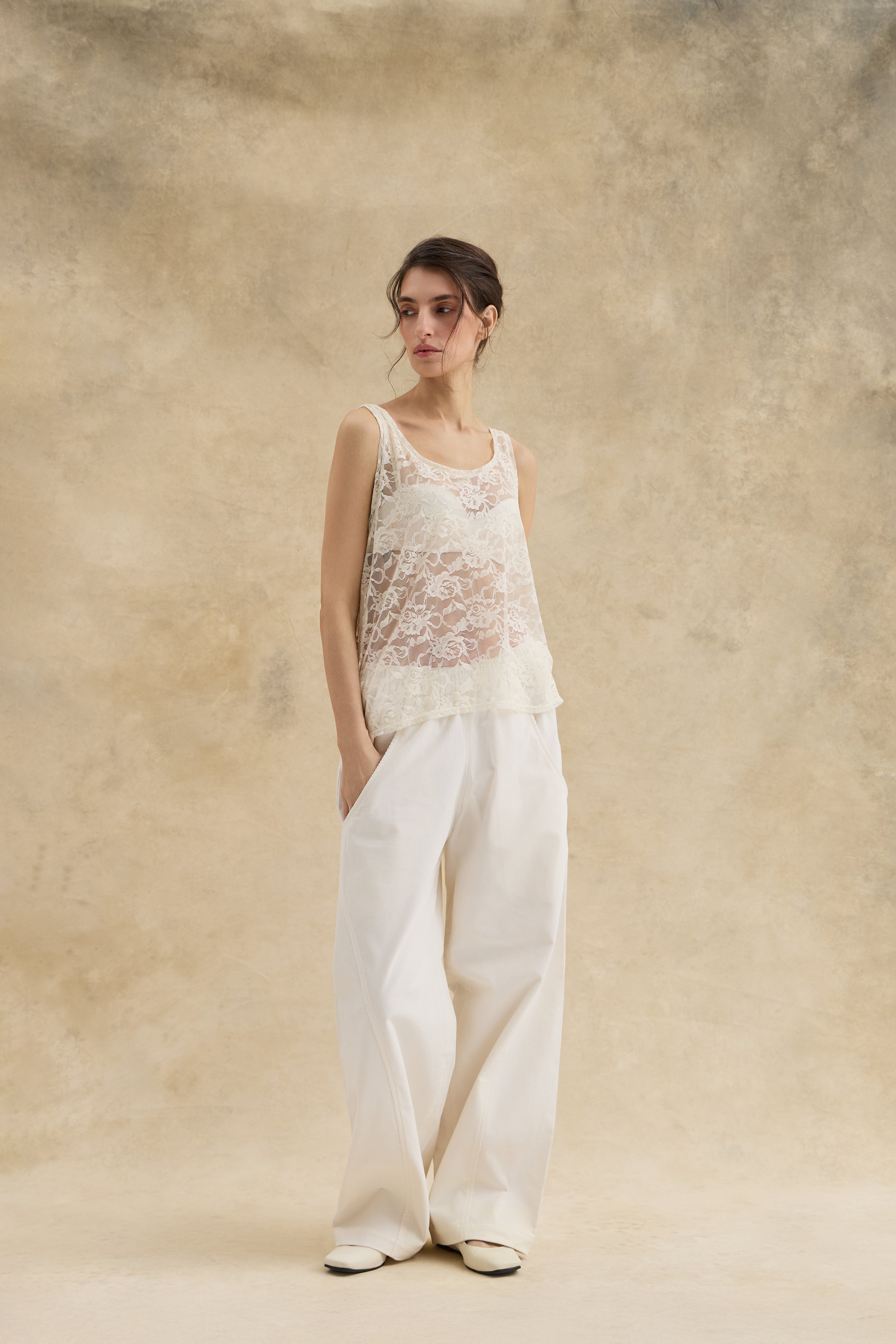 Cream Guipure Lace Top