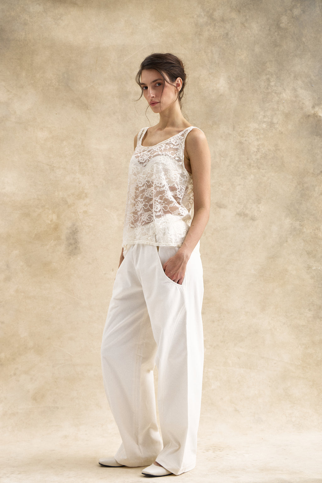 Cream Guipure Lace Top