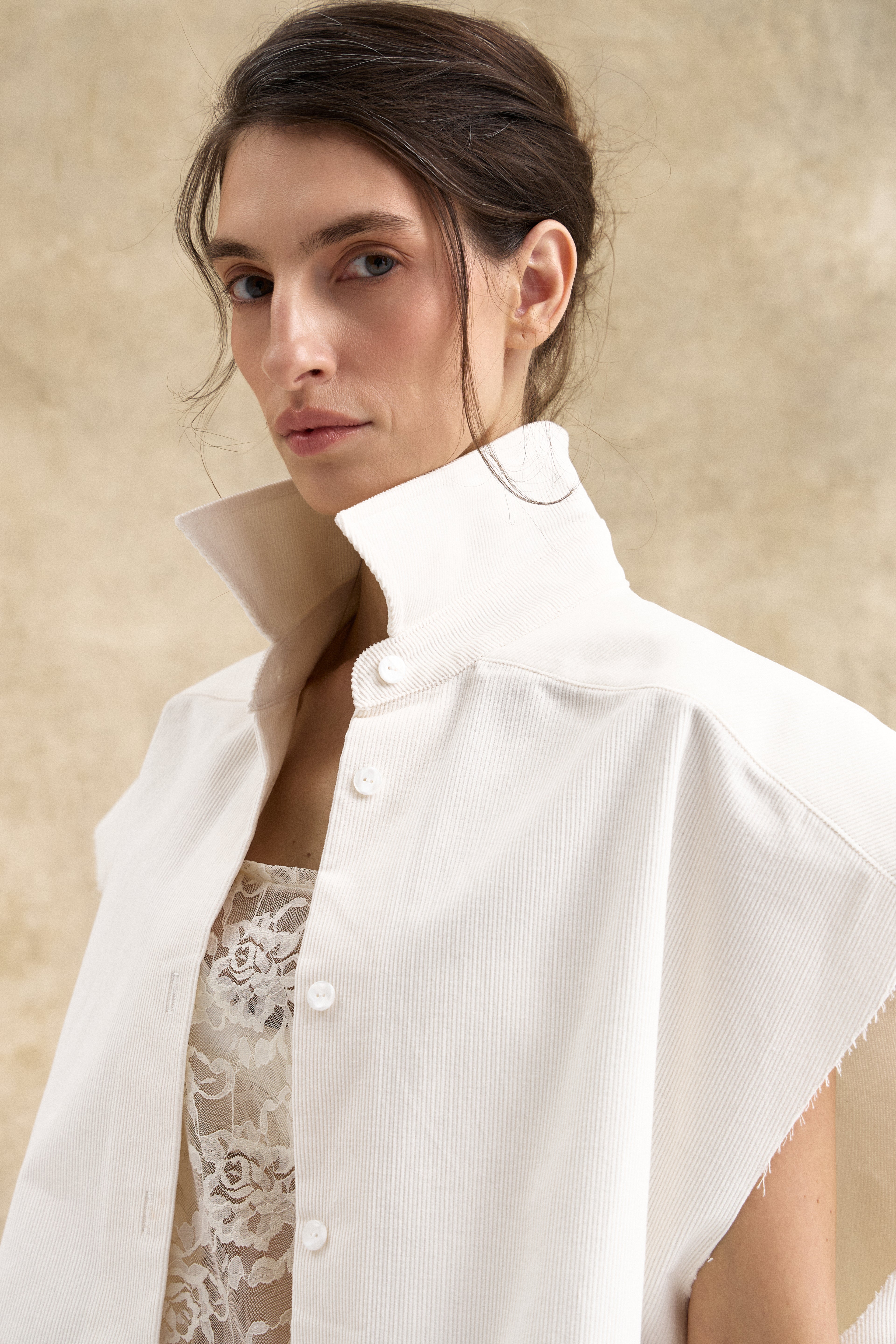 Cream Corduroy Waistcoat Top