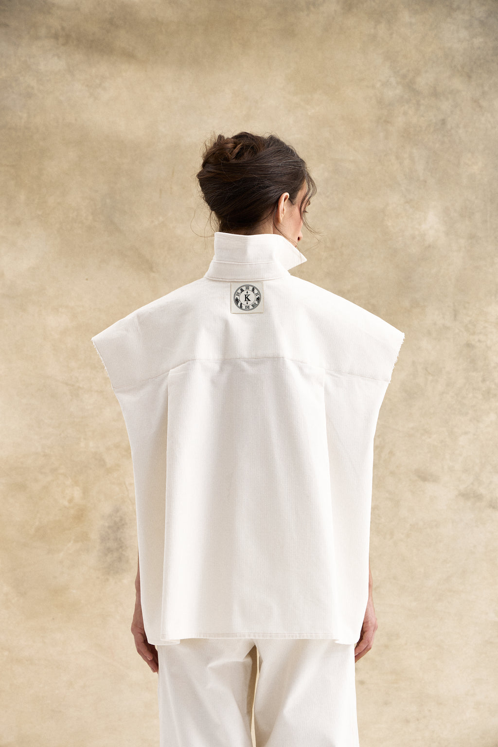 Cream Corduroy Waistcoat Top
