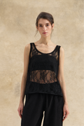 Black Guipure Lace Top