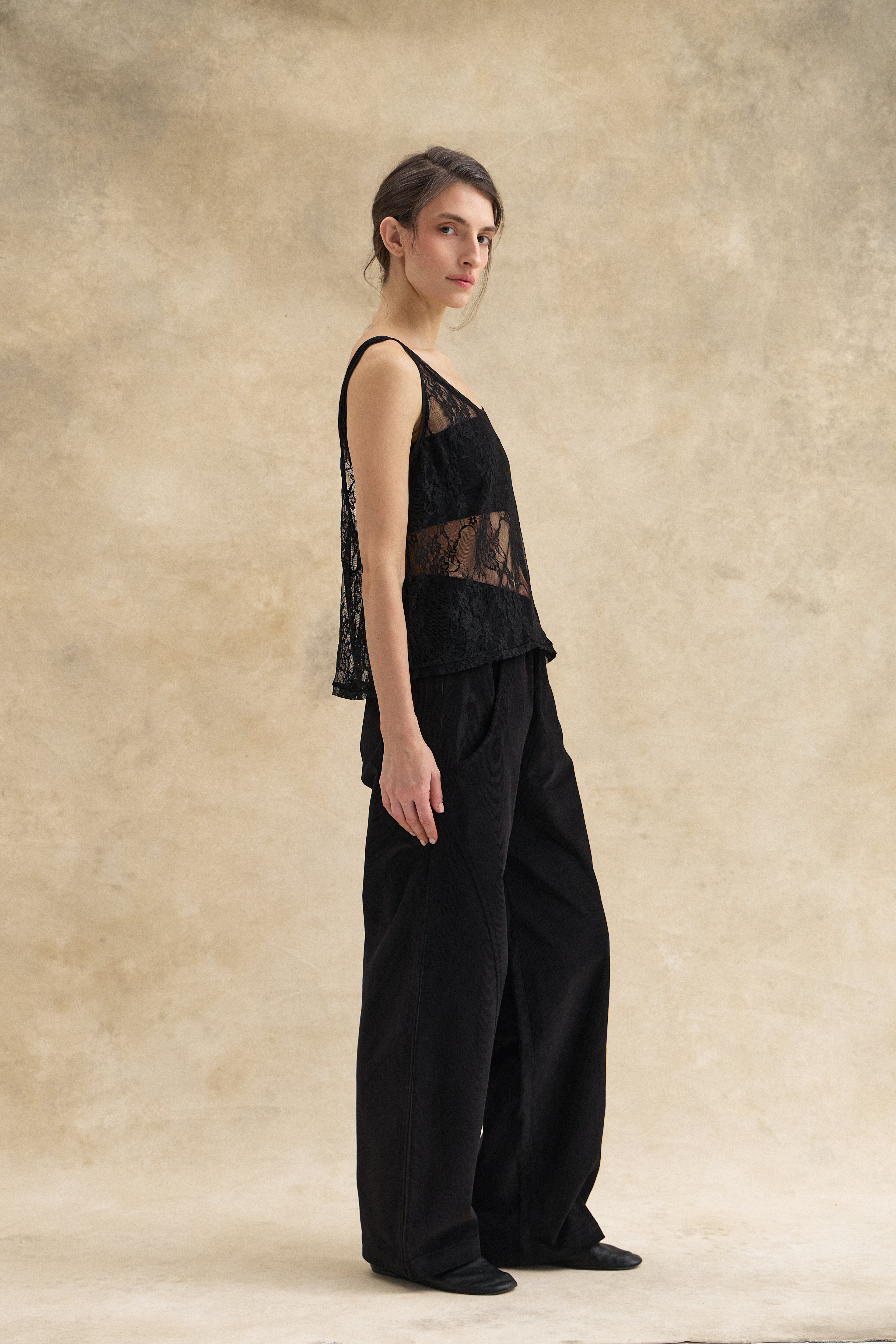 Black Guipure Lace Top
