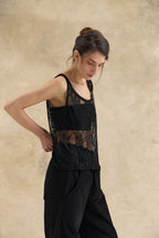 Black Guipure Lace Top