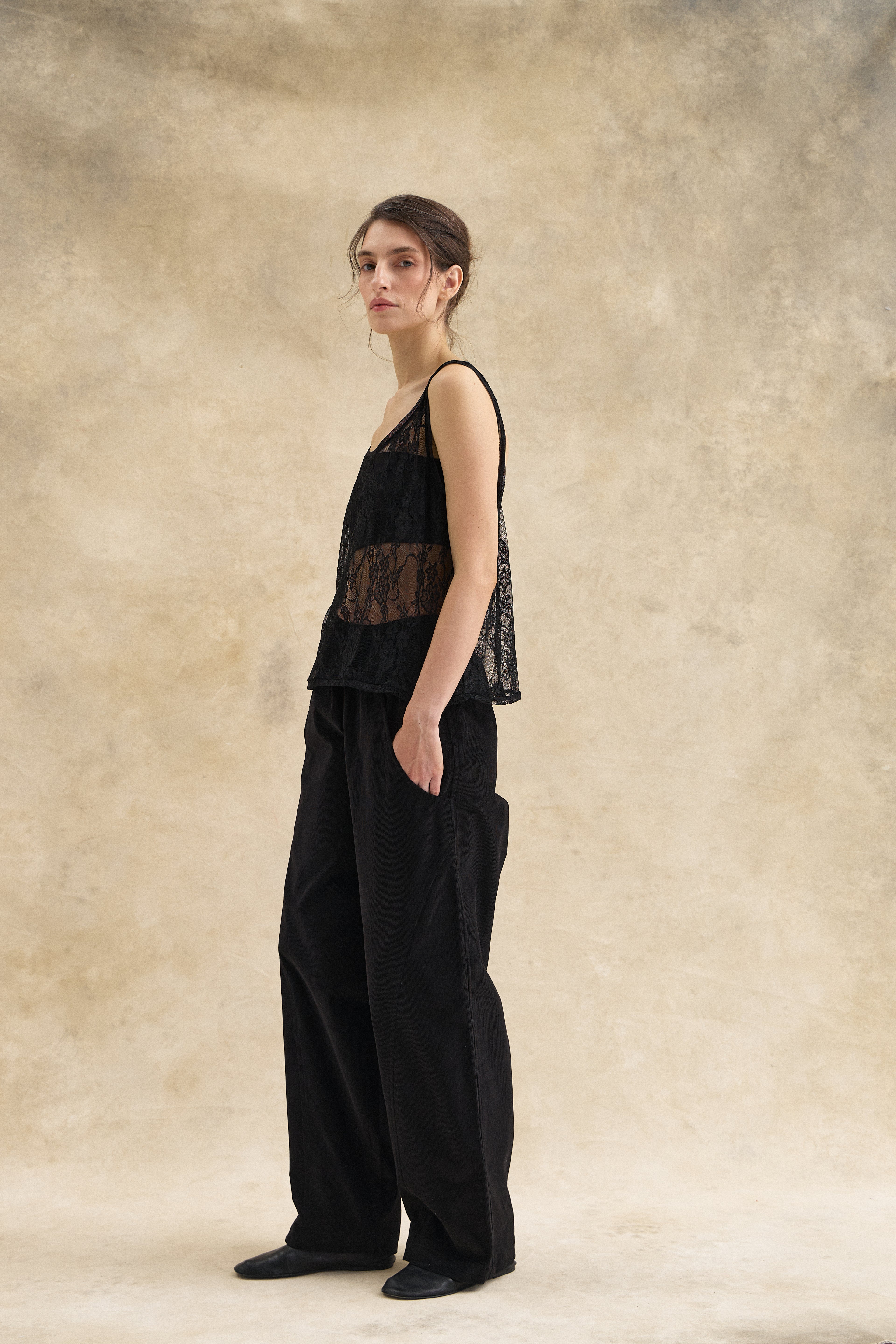 Black Guipure Lace Top