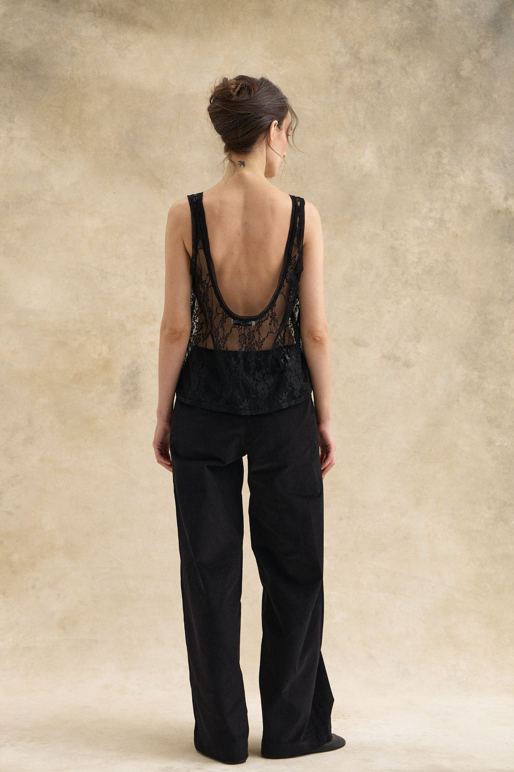 Black Guipure Lace Top