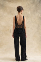 Black Guipure Lace Top