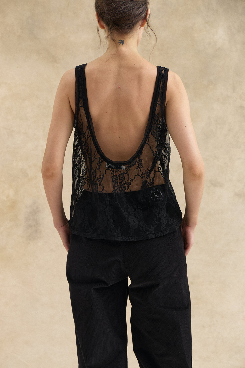 Black Guipure Lace Top