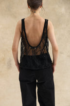 Black Guipure Lace Top