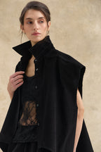 Black Corduroy Waistcoat Top
