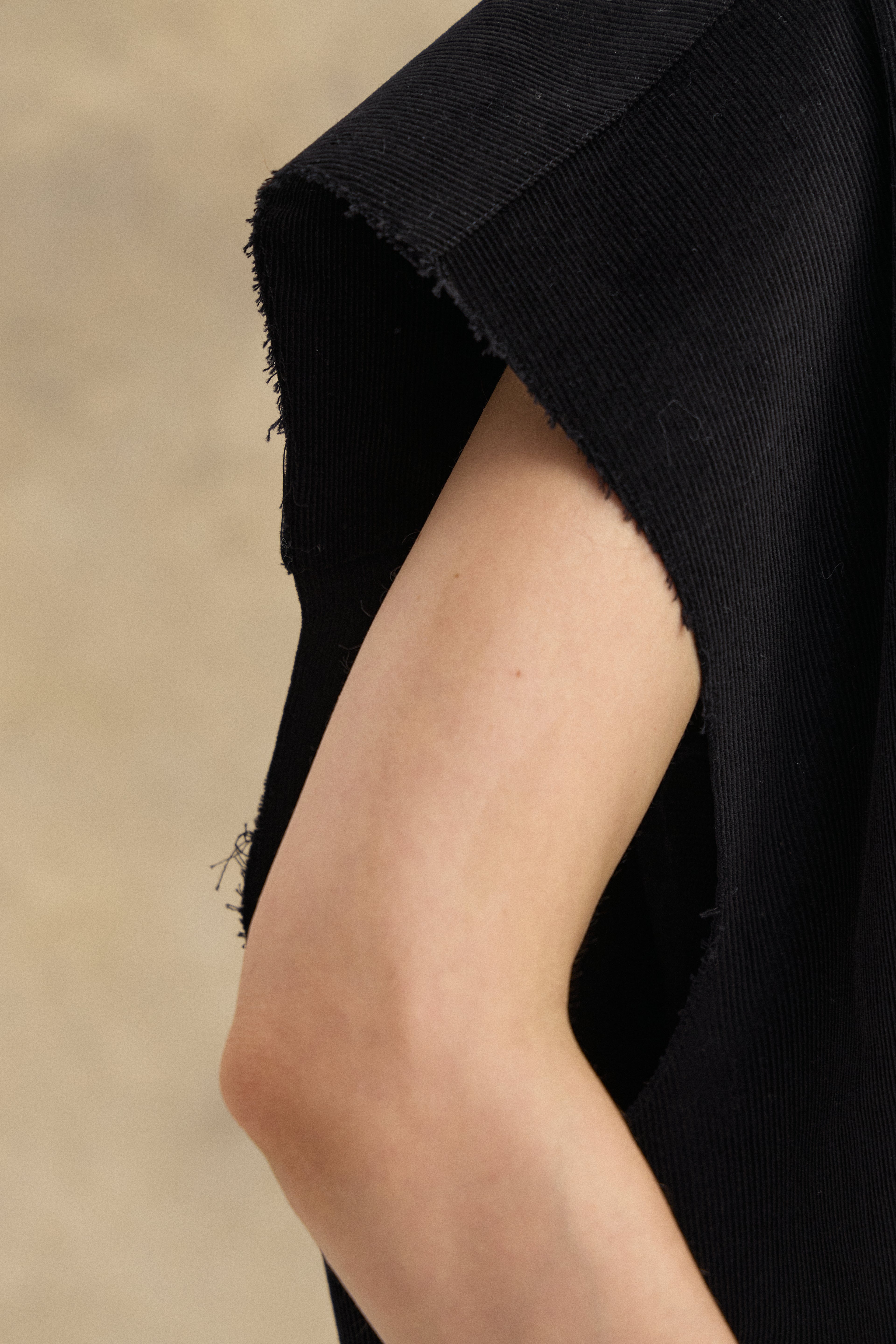 Black Corduroy Waistcoat Top