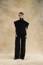 Black Corduroy Waistcoat Top